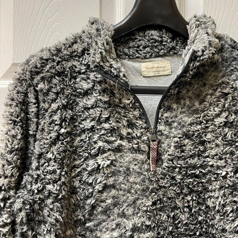 Weatherproof Vintage‎ Women's Large Gray Frosted  1/4 Zip Sherpa Pullover